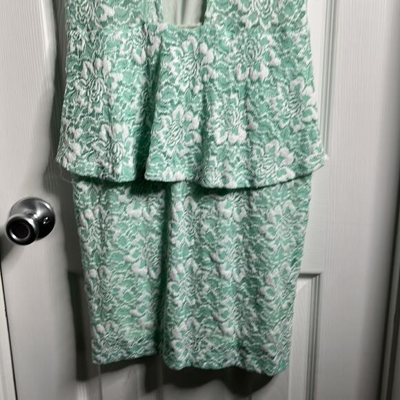 Renee C Mint Green Lace Ruffle Sleeveless Dress Size Large - Picture 7 of 9